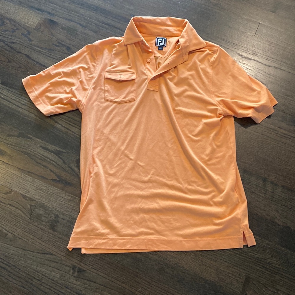 Foot Joy FJ Orange Polo Golf Shirt Medium M EUC